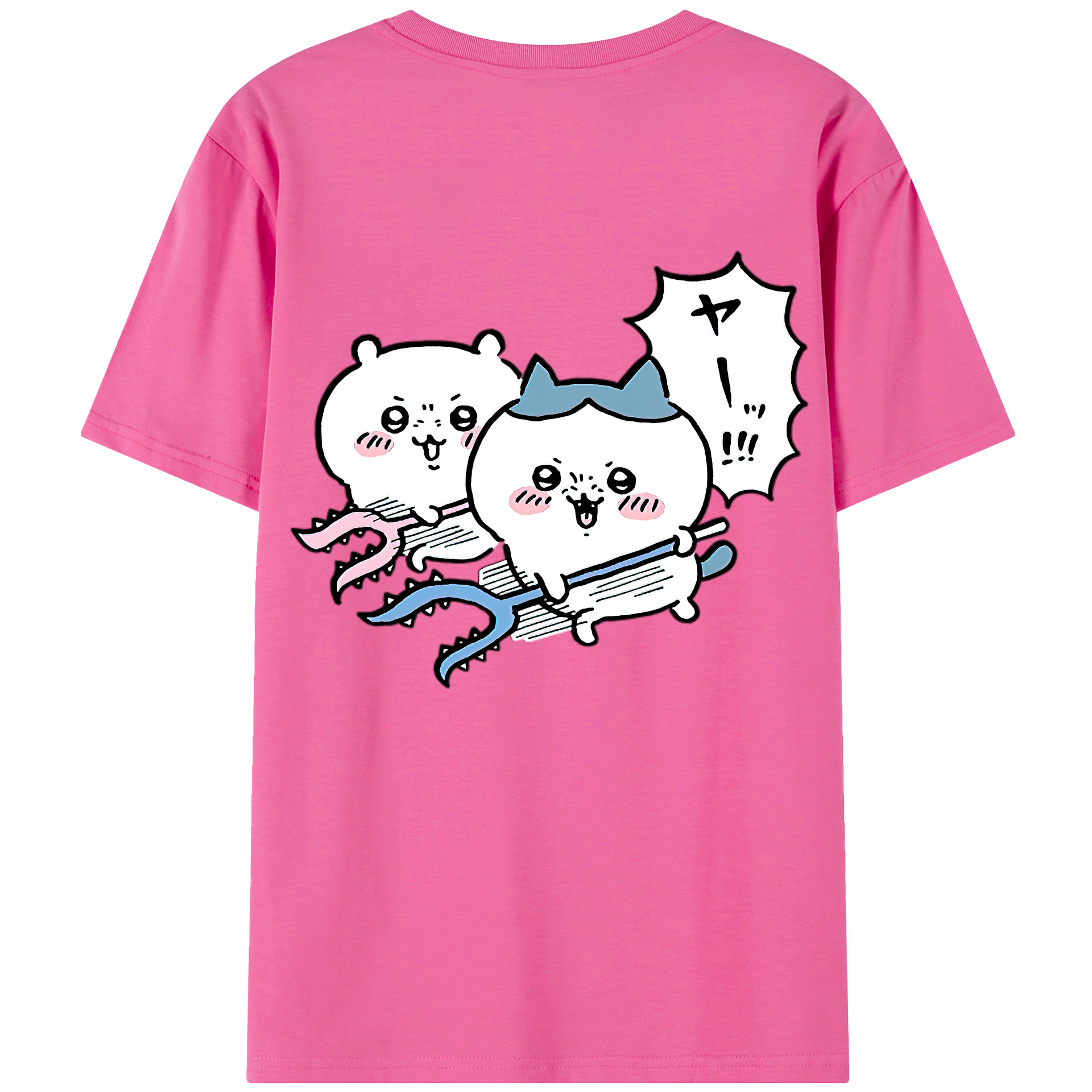 （画像用） ちいかわ ハチワレ Chii-kawa hachiware レディース半袖Tシャツ(バックプリント)